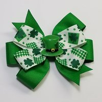 3.5" St. Patrick Shamrock Hair Bow