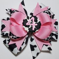 5" 4th Birthday Cow Print