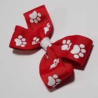 3" Red White Paw Print 