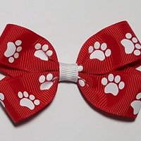 3" Red White Paw Print 