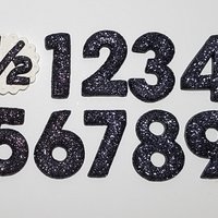 Black Glitter Birthday Number