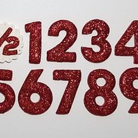 Red Glitter Birthday Number