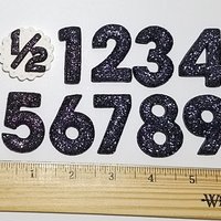 Black Glitter Birthday Number