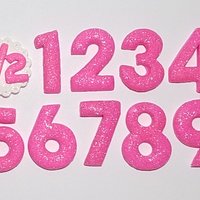 Pink Glitter Birthday Number
