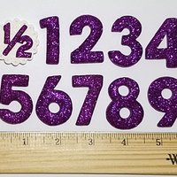 Purple Glitter Birthday Number