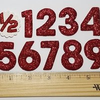 Red Glitter Birthday Number