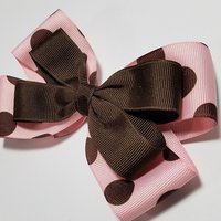 5" Pink Brown Polka Dot