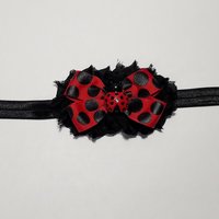 4" Ladybug Shabby Flower