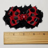 4" Ladybug Shabby Flower