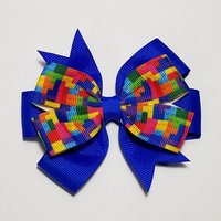 3.5" Building Blocks Hair Bow 