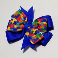 3.5" Building Blocks Hair Bow 