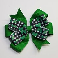 3.5" Green Heart Plaid 