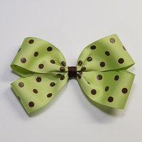 5" Green Brown Polka Dot