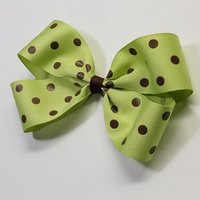 5" Green Brown Polka Dot