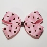 5" Pink Brown Polka Dot 