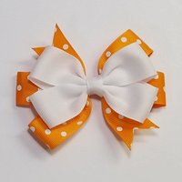 3.5" Orange White Polka Dot 