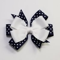 3.5" Navy White Polka Dot 