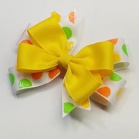 3.5" Orange Yellow Green Glitter Polka Dot 