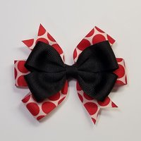 3.5" Black Red Polka Dot 
