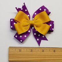 3.5" Purple Gold Polka Dot Team Sport School