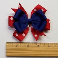 3.5" Light Navy Red Polka Dot 