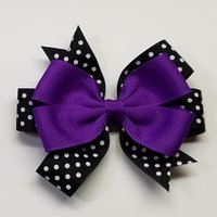 3.5" Purple Black Polka Dot Team Sport School 