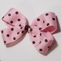 5" Pink Brown Polka Dot 
