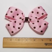 5" Pink Brown Polka Dot 