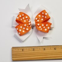 3.5" Orange White Polka Dot Team Sport School