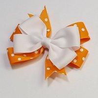 3.5" Orange White Polka Dot 