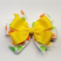 3.5" Orange Yellow Green Glitter Polka Dot 