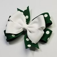 3.5" Green White Polka Dot Team Sport School