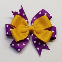 3.5" Purple Gold Polka Dot Team Sport School