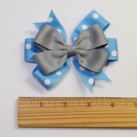 3.5" Silver Grey Blue Polka Dot Team Sport School