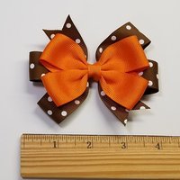 3.5" Orange Brown Polka Dot Team Sport School Colors 