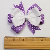3.5" White Dark Orchid Purple Polka Dot 