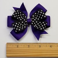 3.5" Purple Black Polka Dot Team Sport School