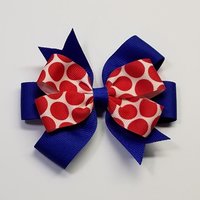 3.5" Red Royal Blue Polka Dot 