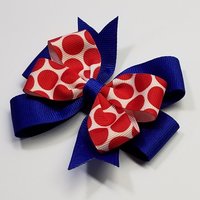 3.5" Red Royal Blue Polka Dot 