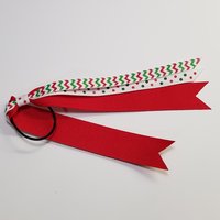 Christmas Glitter TODDLER Ponytail Streamer on Toddler Size Hair Tie