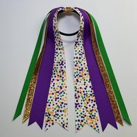 Mardi Gras Polka Dot Ponytail Streamer *You Choose Length*