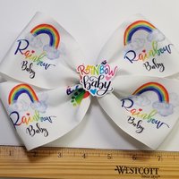 8" Rainbow Baby Hair Bow