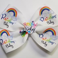 8" Rainbow Baby Hair Bow