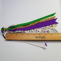 Mardi Gras Polka Dot Ponytail Streamer *You Choose Length*