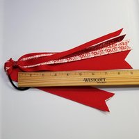 Keep Out Blood Drip Ponytail Streamer *You Choose Solid Ribbon Color- Glitter Color & Length*