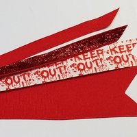Keep Out Blood Drip Ponytail Streamer *You Choose Solid Ribbon Color- Glitter Color & Length*