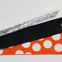 Black Orange Custom School Color Team Sport Ponytail Streamer *You Choose Solid Ribbon Color- Glitter Color & Length*