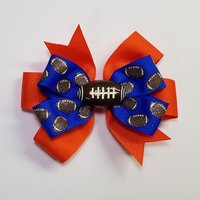 3.5" Football Glitter Blue Orange