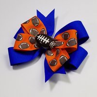 3.5" Football Glitter Orange Blue