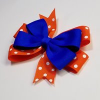 3.5" Blue Orange Polka Dot 